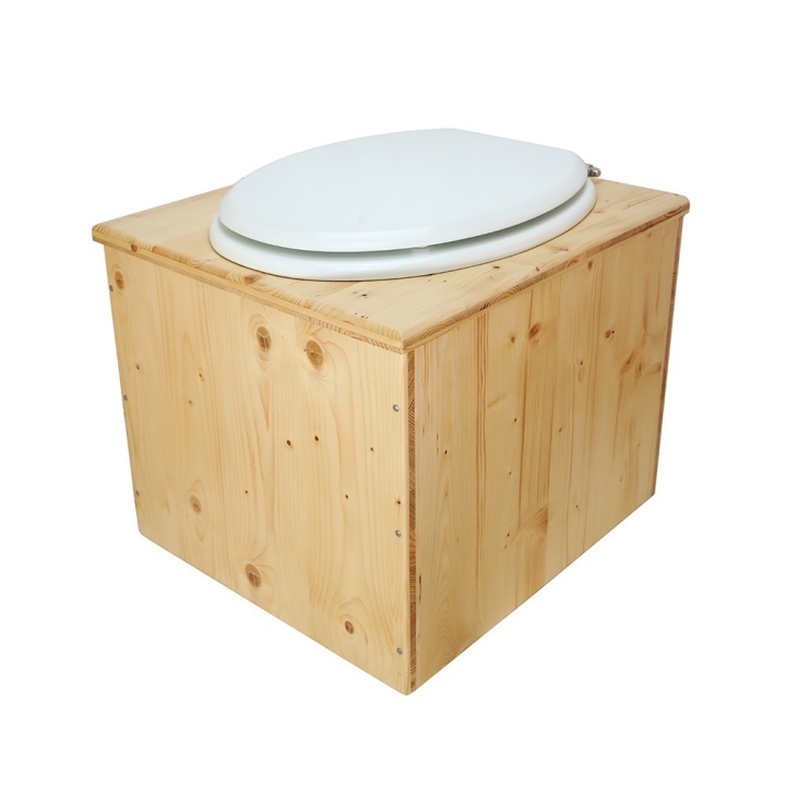  Toilette sèche en bois huilé avec bavette inox