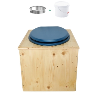 Toilette sèche en bois huilé avec bavette inox