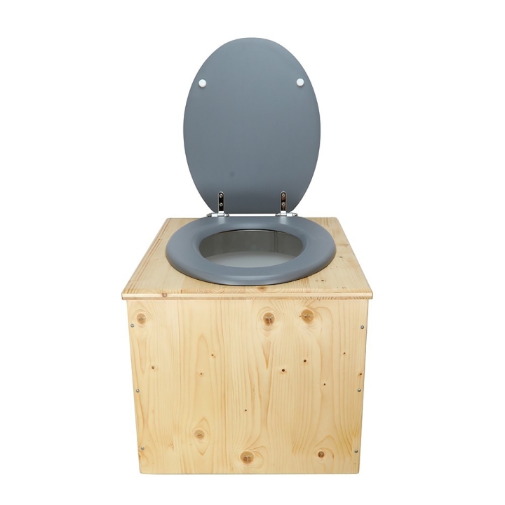  Toilette sèche en bois huilé avec bavette inox