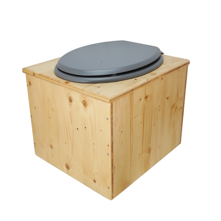  Toilette sèche en bois huilé avec bavette inox