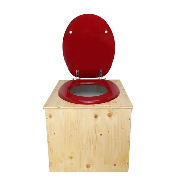  Toilette sèche en bois huilé avec bavette inox