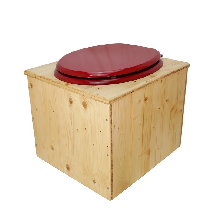  Toilette sèche en bois huilé avec bavette inox