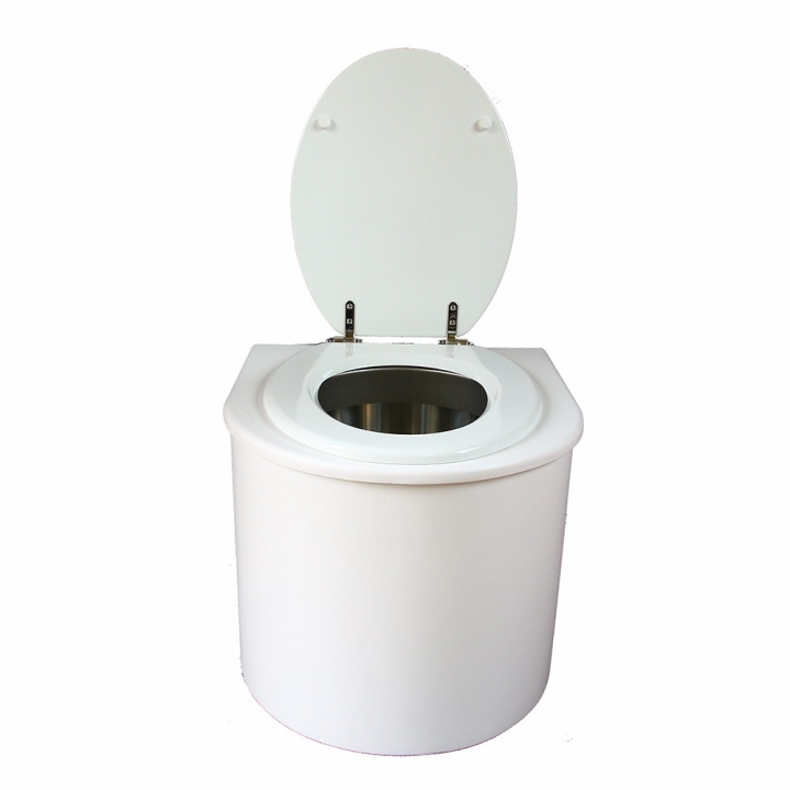 toilette sèche blanche en bois arrondie