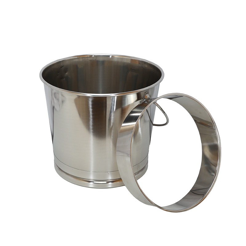 seau 22 litres inox 304 pour toilettes sèches + bavette inox 304 Ø28cm. Seau en acier inoxydable avec base