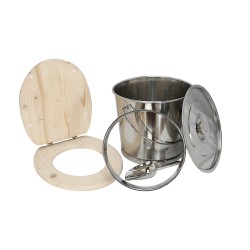 Kit pour fabrication toilette sèche avec seau inox, idéal pour auto-constructeur