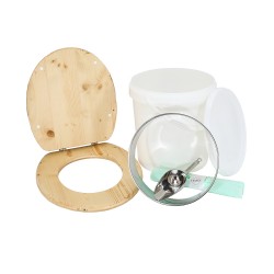 Kit complet plastique 20 L huilé fabrication toilette sèche auto-constructeur avec sacs compostables