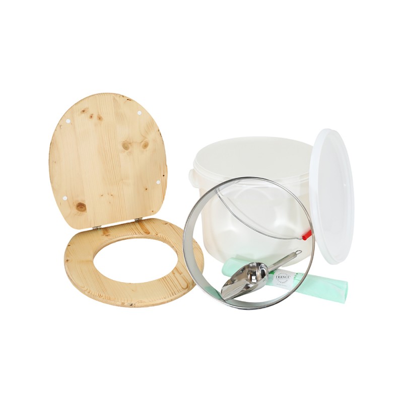 Kit complet plastique 22 L huilé fabrication toilette sèche auto-constructeur avec sacs compostables Kit complet plastique 22 L huilé fabrication toilette sèche auto-constructeur avec sacs compostables