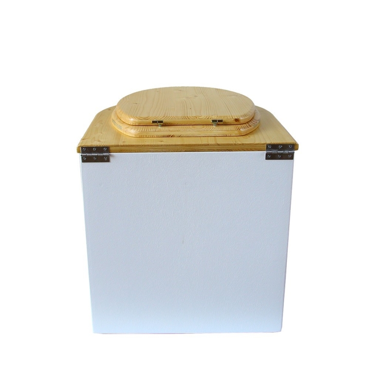  toilette sèche arrondie blanche avec abattant huilé