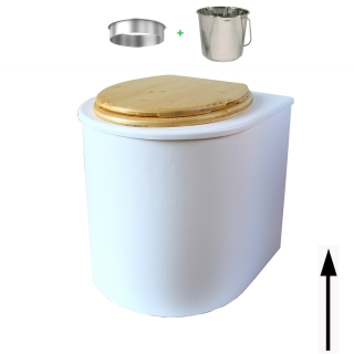 toilette sèche rehaussé arrondie bois blanc