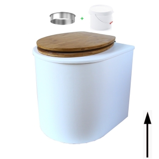 toilette sèche rehaussé arrondie bois blanc