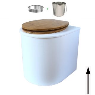 toilette sèche rehaussé arrondie bois blanc