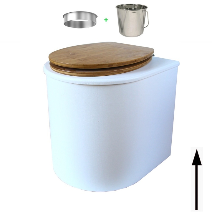 toilette sèche rehaussé arrondie bois blanc