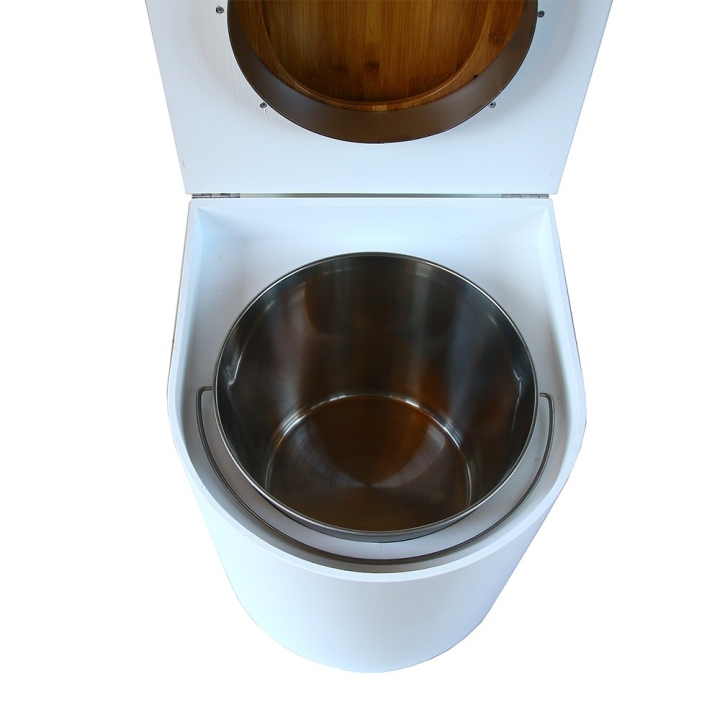  toilette sèche rehaussé arrondie bois blanc