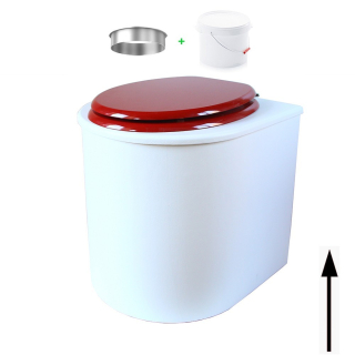toilette sèche rehaussé arrondie bois blanc