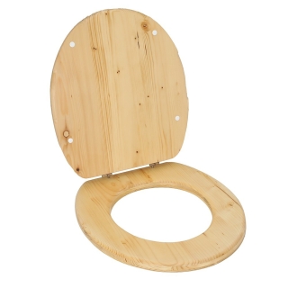ensemble abattant et lunette pour toilette sèche en bois huilé