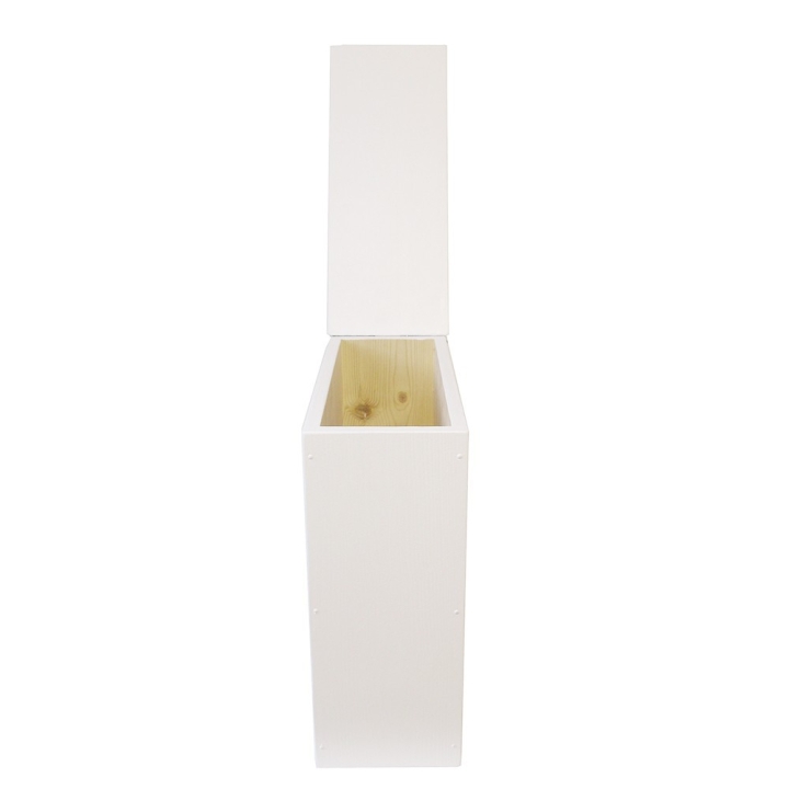  Bac à copeaux de bois avec couvercle pour toilette sèche - modèle blanc spécialement adapté pour la gamme inox rehaussée