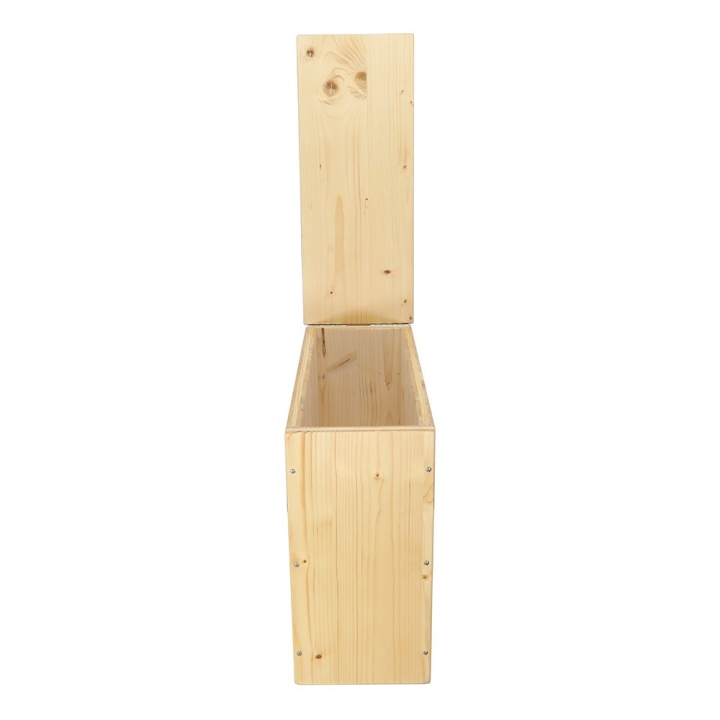  Bac à copeaux de bois avec couvercle pour toilette sèche - modèle huilé spécialement adapté pour la gamme inox