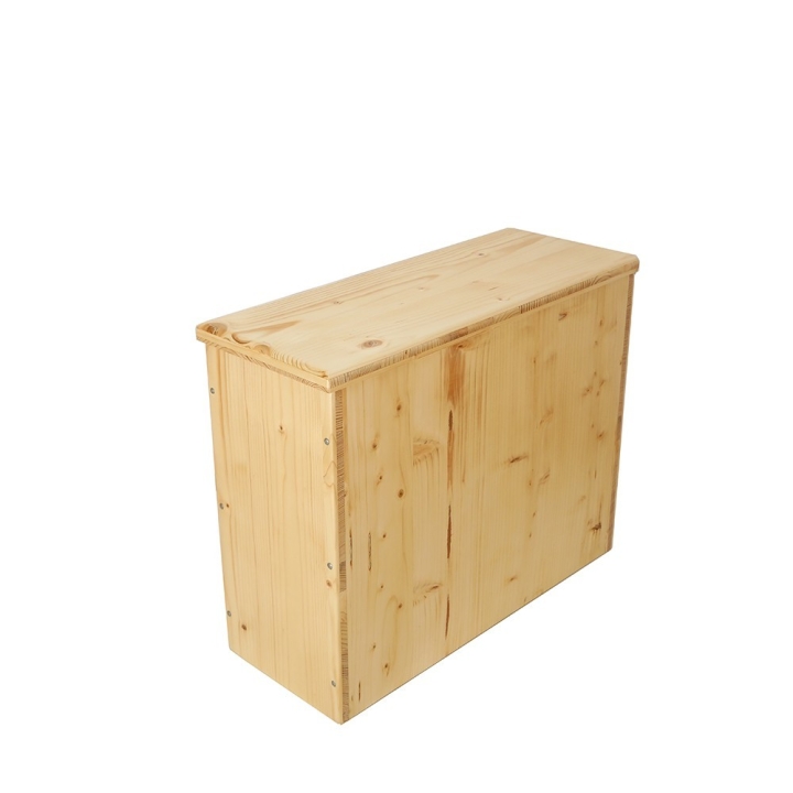  Bac à copeaux de bois avec couvercle pour toilette sèche - modèle huilé spécialement adapté pour la gamme inox