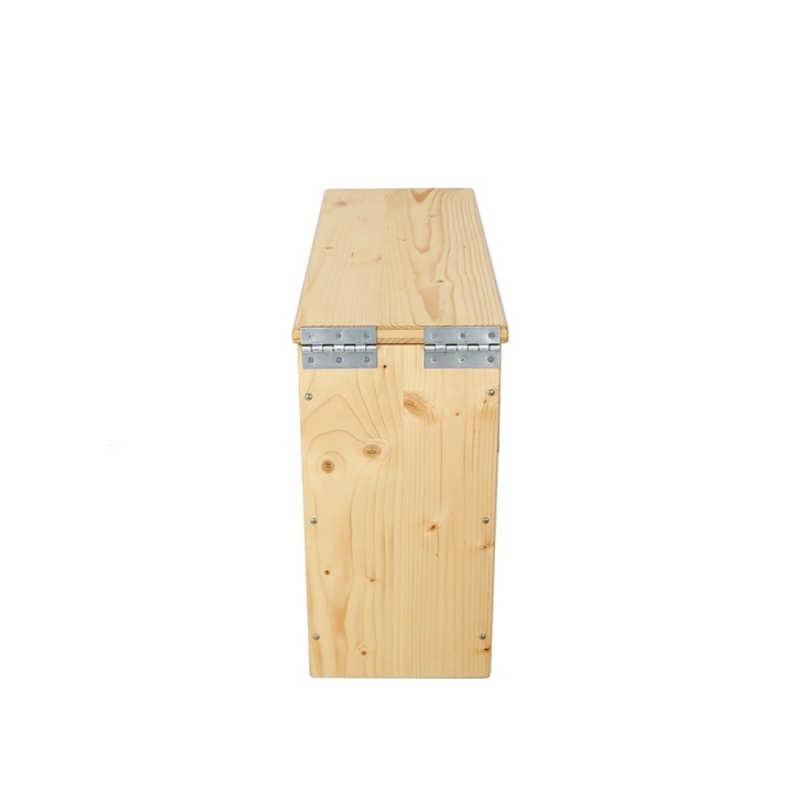  Bac à copeaux de bois avec couvercle pour toilette sèche - modèle huilé spécialement adapté pour la gamme inox