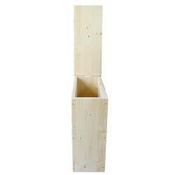 Bac à copeaux de bois avec couvercle pour toilette sèche - modèle brut spécialement adapté pour la gamme inox rehaussée