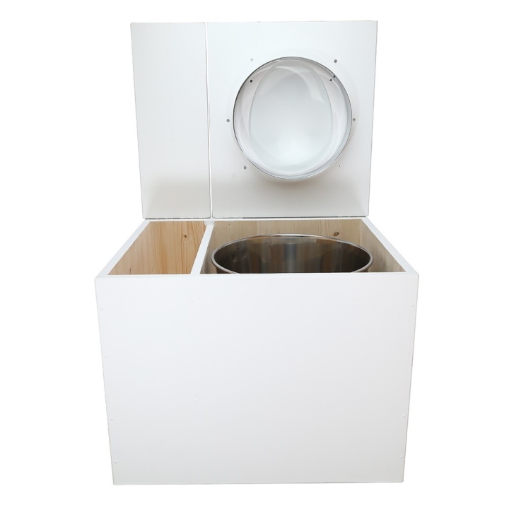  Toilette sèche en bois blanc avec bac intégré