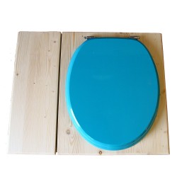 Toilette sèche avec bac à copeaux de bois - La Bac Bleu turquoise complète