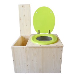 Toilette sèche avec bac à copeaux de bois - La Bac vert pomme complète