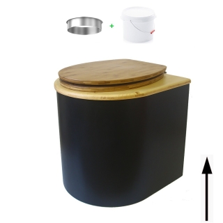 Toilette sèche arrondie noire