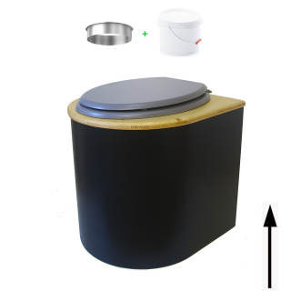 Toilette sèche arrondie noire
