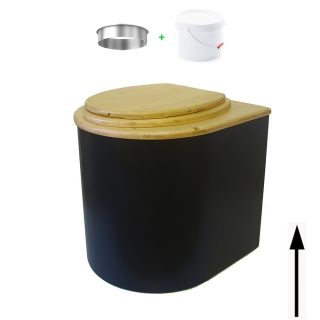 Toilette sèche arrondie noire