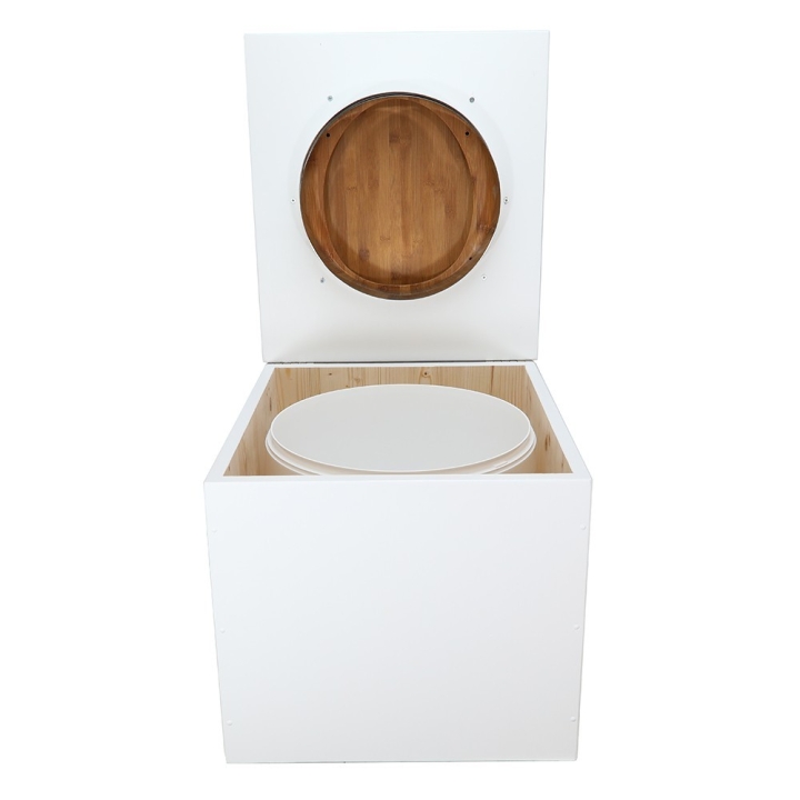  Toilette sèche de couleur blanche complète avec seau plastique 22L