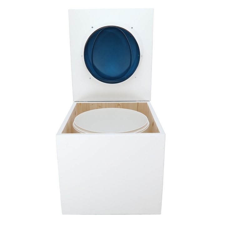  Toilette sèche de couleur blanche complète avec seau plastique 22L