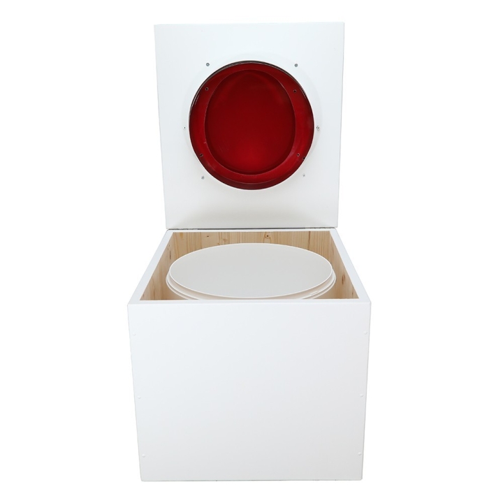  Toilette sèche de couleur blanche complète avec seau plastique 22L