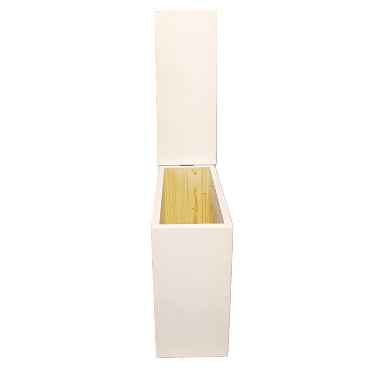 Bac à copeaux de bois blanc avec couvercle pour toilette sèche des gammes inox ou 22L plastique