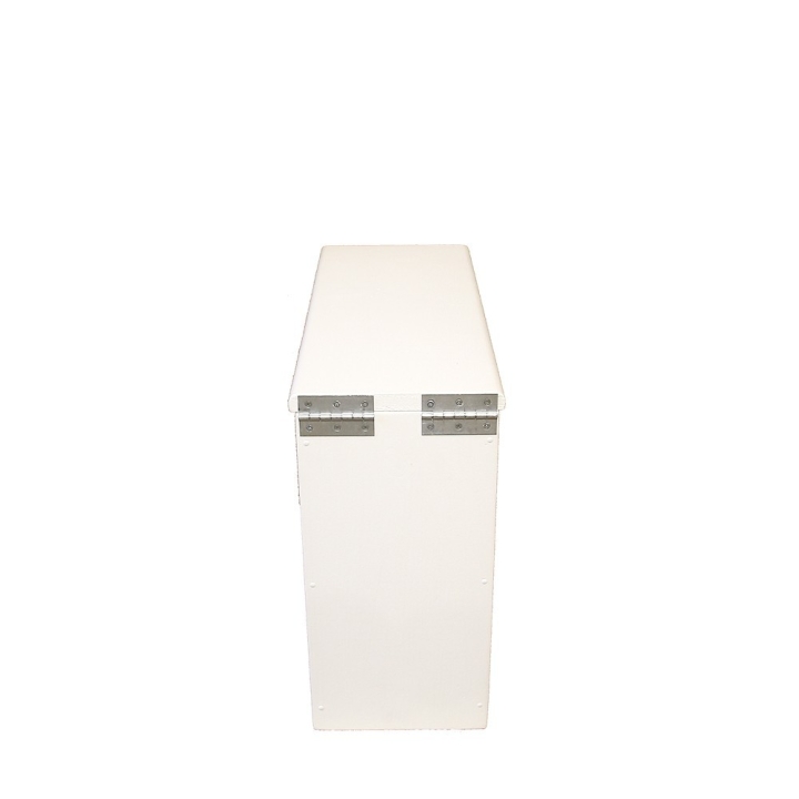 Bac à copeaux de bois blanc avec couvercle pour toilette sèche des gammes inox ou 22L plastique
