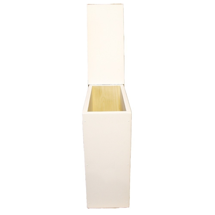  Bac à copeaux de bois blanc avec couvercle pour toilette sèche - modèle rehaussé