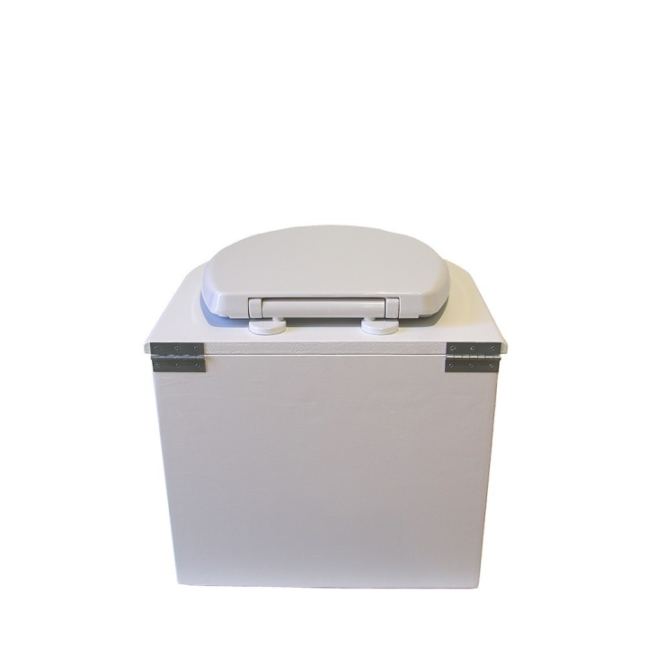  Toilette sèche en bois blanc arrondie avec seau 22L plastique