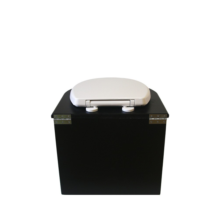  Toilette sèche en bois noire arrondie avec seau inox