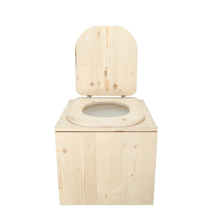  Toilette sèche en bois brut avec seau plastique 22L pour vans