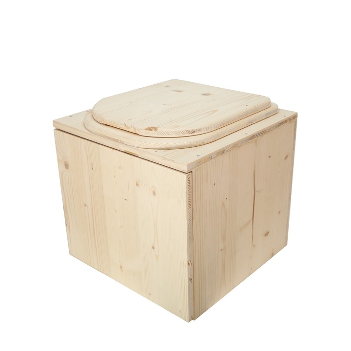  Toilette sèche en bois brut avec seau plastique 22L pour vans