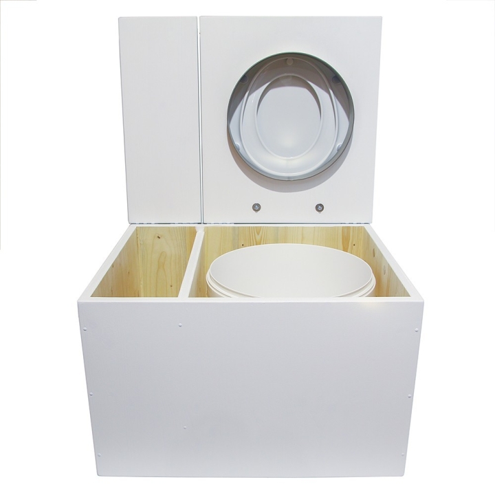  Toilette sèche avec bac à copeaux de bois. bois blanc