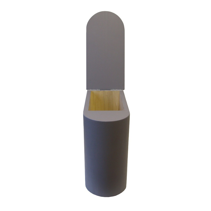  Bac à copeaux de bois gris arrondi avec couvercle pour toilette sèche