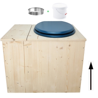 Toilette sèche rehaussée avec bac à copeaux de bois intégré