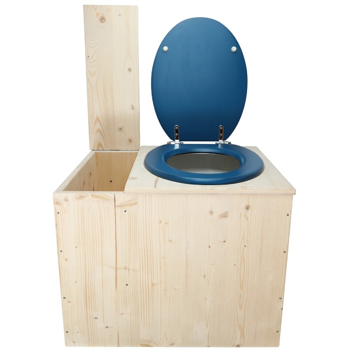  livré avec bavette inox et seau 22L plastique Abattant bleu
