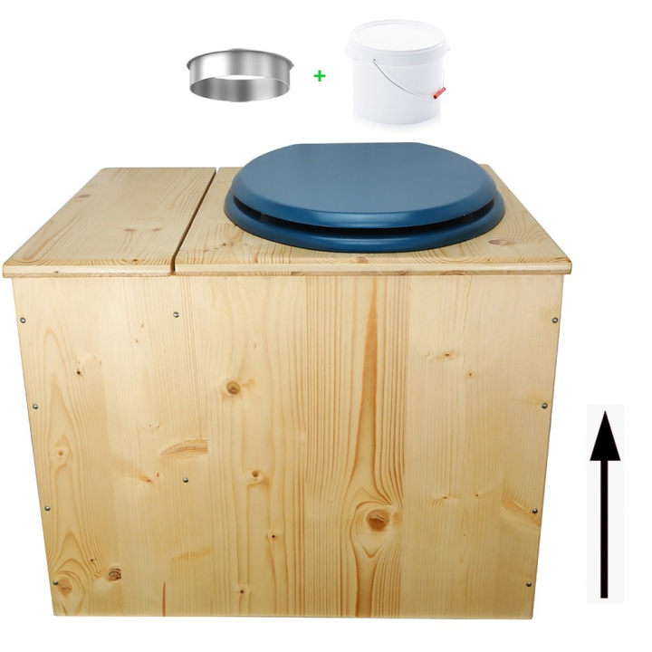 Toilette sèche rehaussée huilée avec bac à copeaux de bois