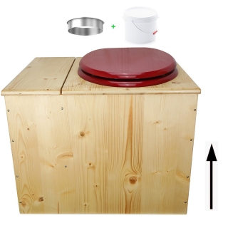 Toilette sèche rehaussée huilée avec bac à copeaux de bois