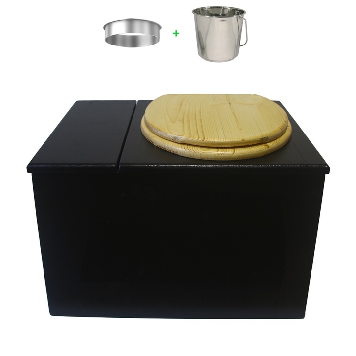 Toilette sèche avec bac à copeaux de bois