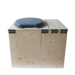 Toilette sèche avec bac à copeaux de bois - La Bac gris inox - modèle rehaussé PMR - hauteur d'assise 50 cm