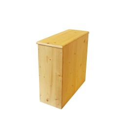 Bac à copeaux de bois avec couvercle pour toilette sèche - modèle huilé spécialement adapté pour la gamme inox rehaussée