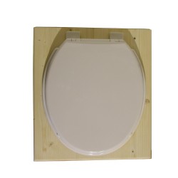 Toilette sèche  "2en1" , abattant blanc avec réducteur enfant intégré, seau inox et bavette inox